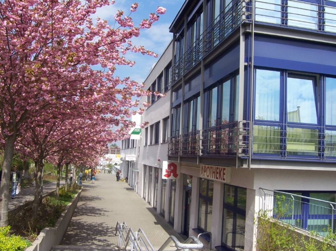 Blick vom Fu&szlig;g&auml;ngerbereich