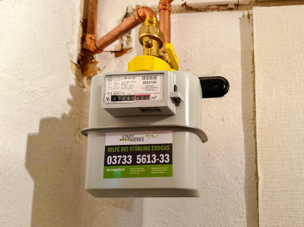 Gasz&auml;hler im zweiten OG
