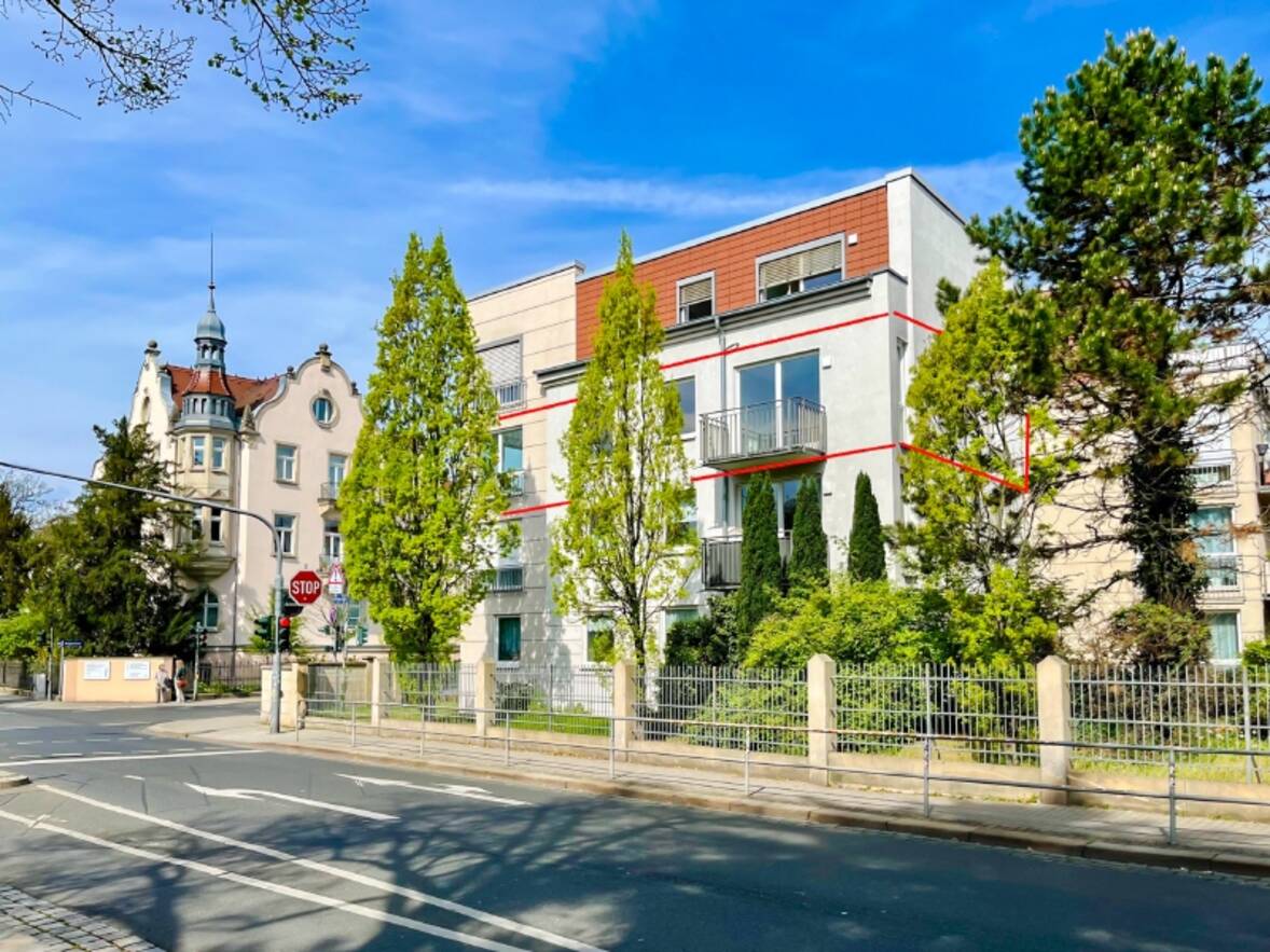 Blick von H&uuml;blerstra&szlig;e