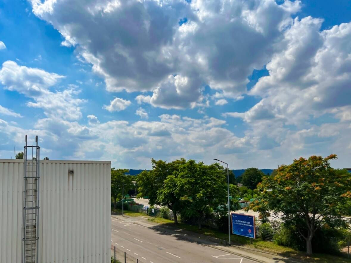 Blick vom B&uuml;rotrakt nach Nordwesten