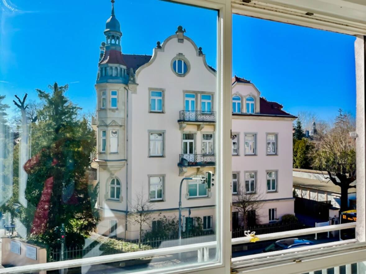 Blick zur Berggartenstra&szlig;e